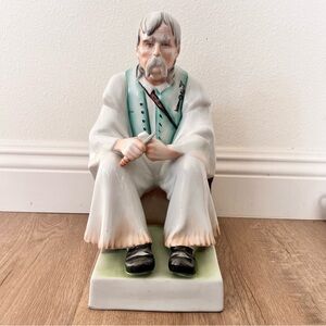 Zsolnay‎ Pecs Hungary Large Porcelain Wood Carver Figurine Vintage Mint 13”